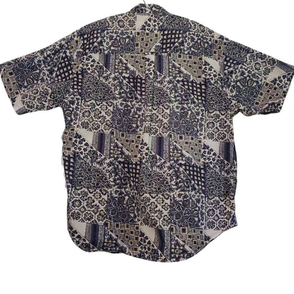 Vintage Mens Rugger by Gant Poplin‎ Button-Down Paisley Shirt XL 90s, 80s Preppy - Picture 2 of 5